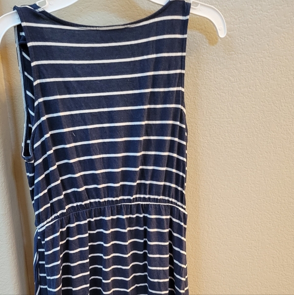 Motherhood Maternity Belted Dress - navy/whi stripes - Sml - Picture 2 of 3